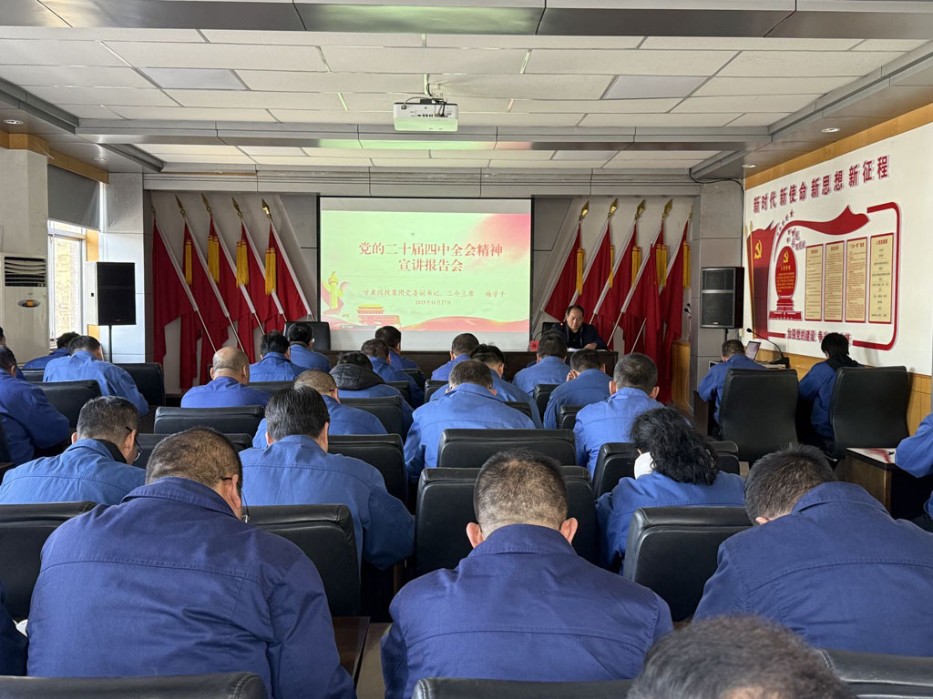 甘肅國(guó)投集團(tuán)黨委副書記、工會(huì)主席梅學(xué)千到星火數(shù)控公司宣講黨的二十屆四中全會(huì)精神